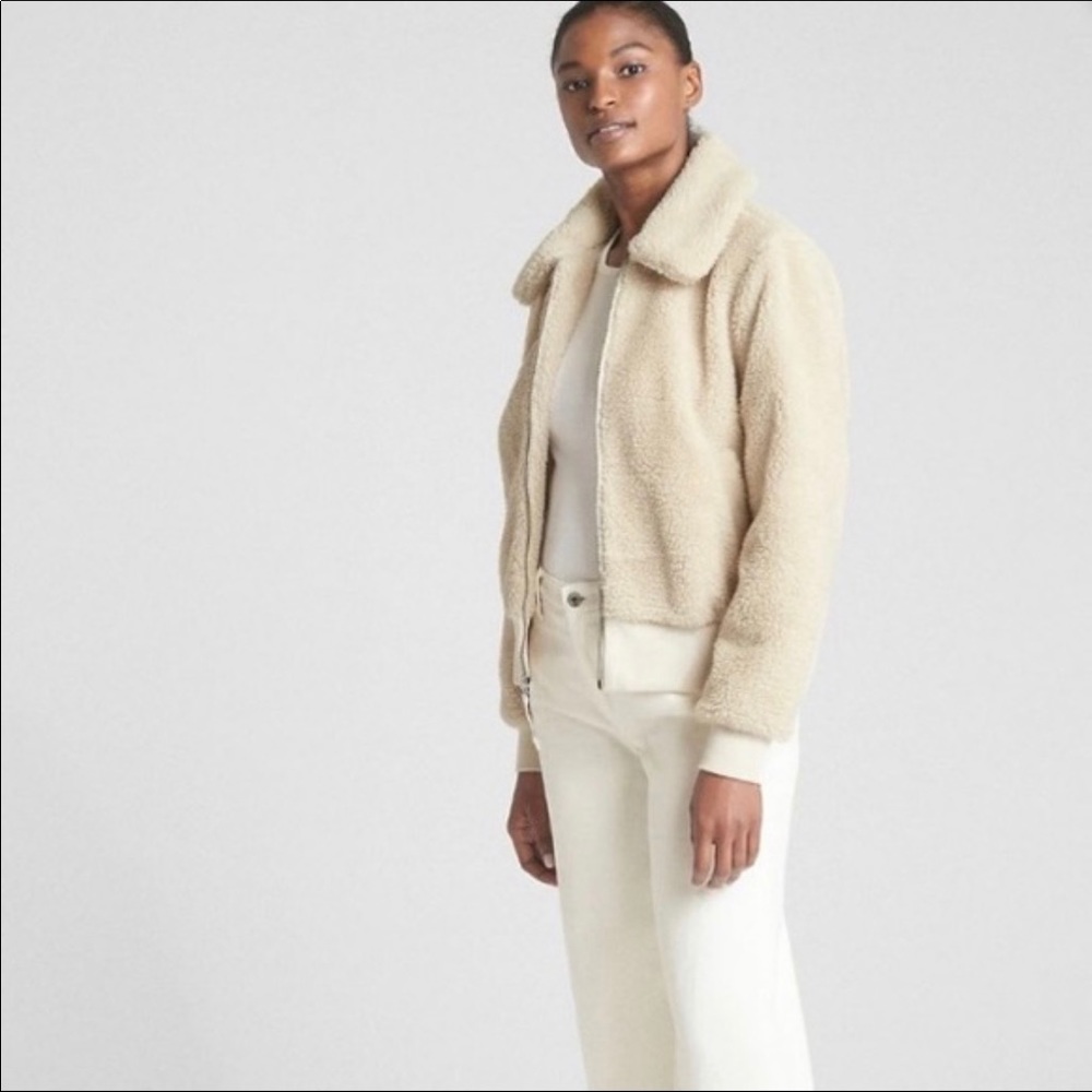 Cream Sherpa bomber from the gap